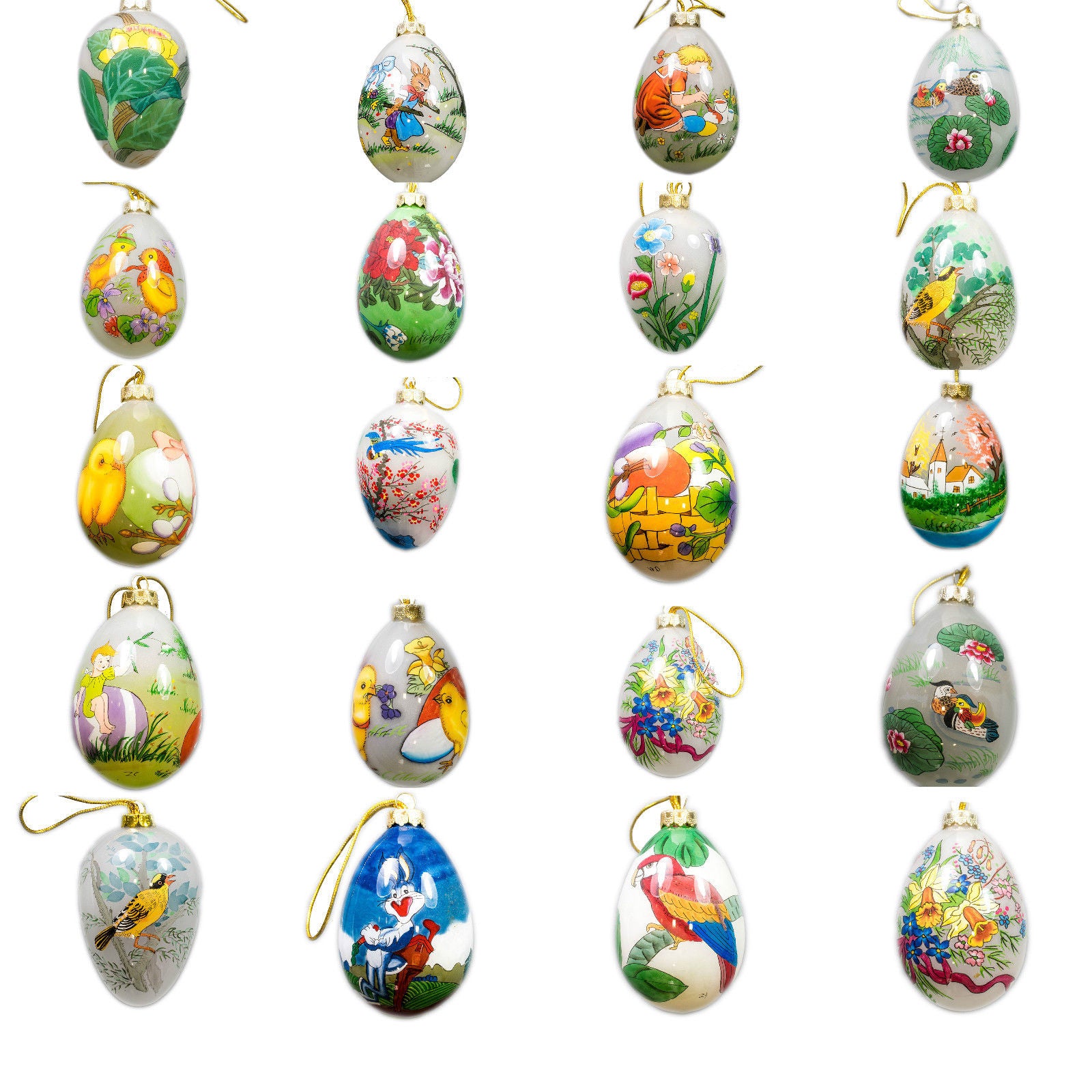 Ostereier handbemalt aus Glas